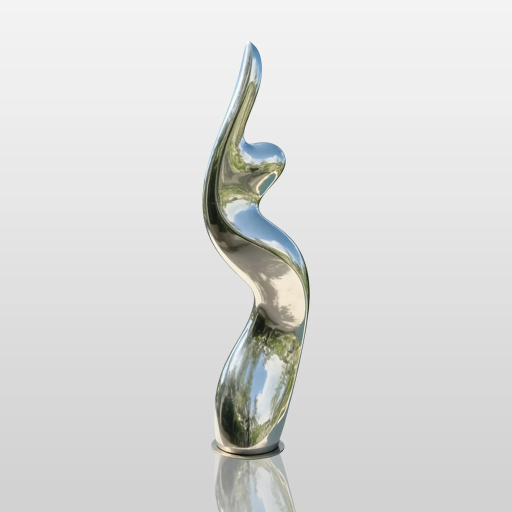 PREMIER Stainless Steel Modern Sculpture with Smooth Curves for Pools, Gardens and Luxury Outdoor Living Spaces PSSS-194