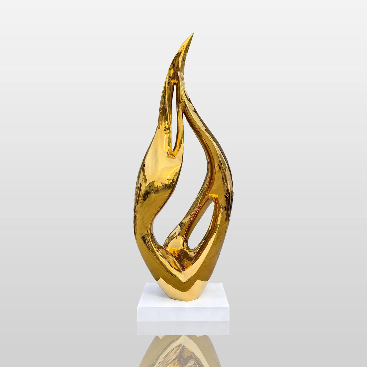 PREMIER Modern Stainless Steel Flame Sculpture 34.8"W x 96"H x 20"D PSIS-006
