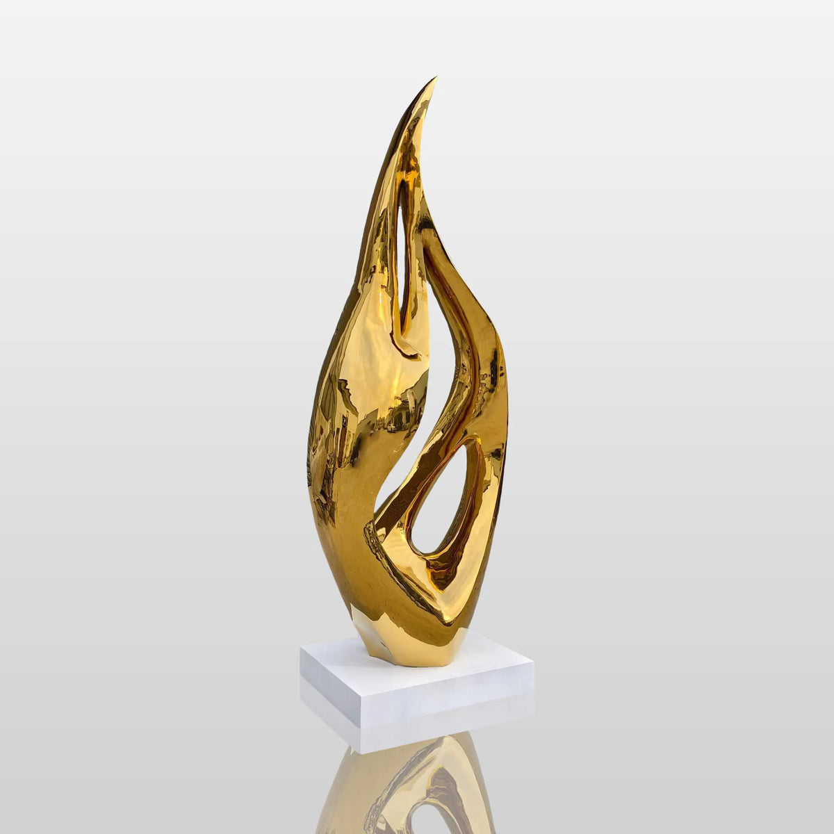 PREMIER Modern Stainless Steel Flame Sculpture 34.8"W x 96"H x 20"D PSIS-006
