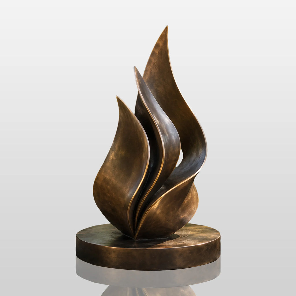 PREMIER Abstract Bronze Flame Sculpture for Backyard, Courtyard or Hotel Garden PSB-250