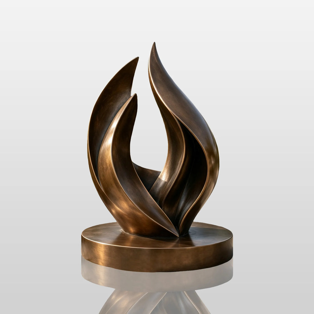 PREMIER Abstract Bronze Flame Sculpture for Courtyard, Hotel Garden or Corporate Park PSB-257