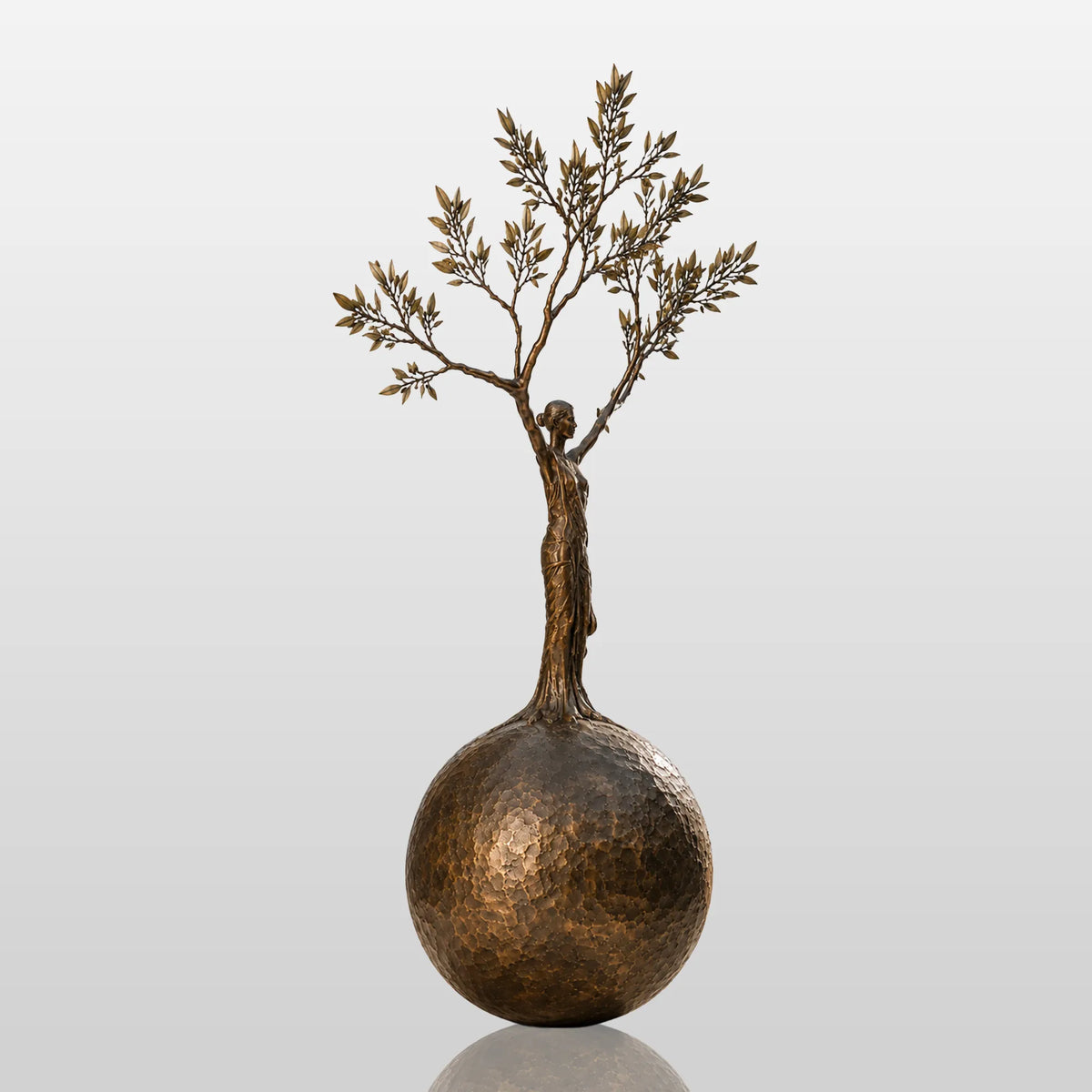 PREMIER Abstract Bronze Sculpture in Human Tree Sphere Design for Backyard, Public Plaza or Church Garden PSB-206