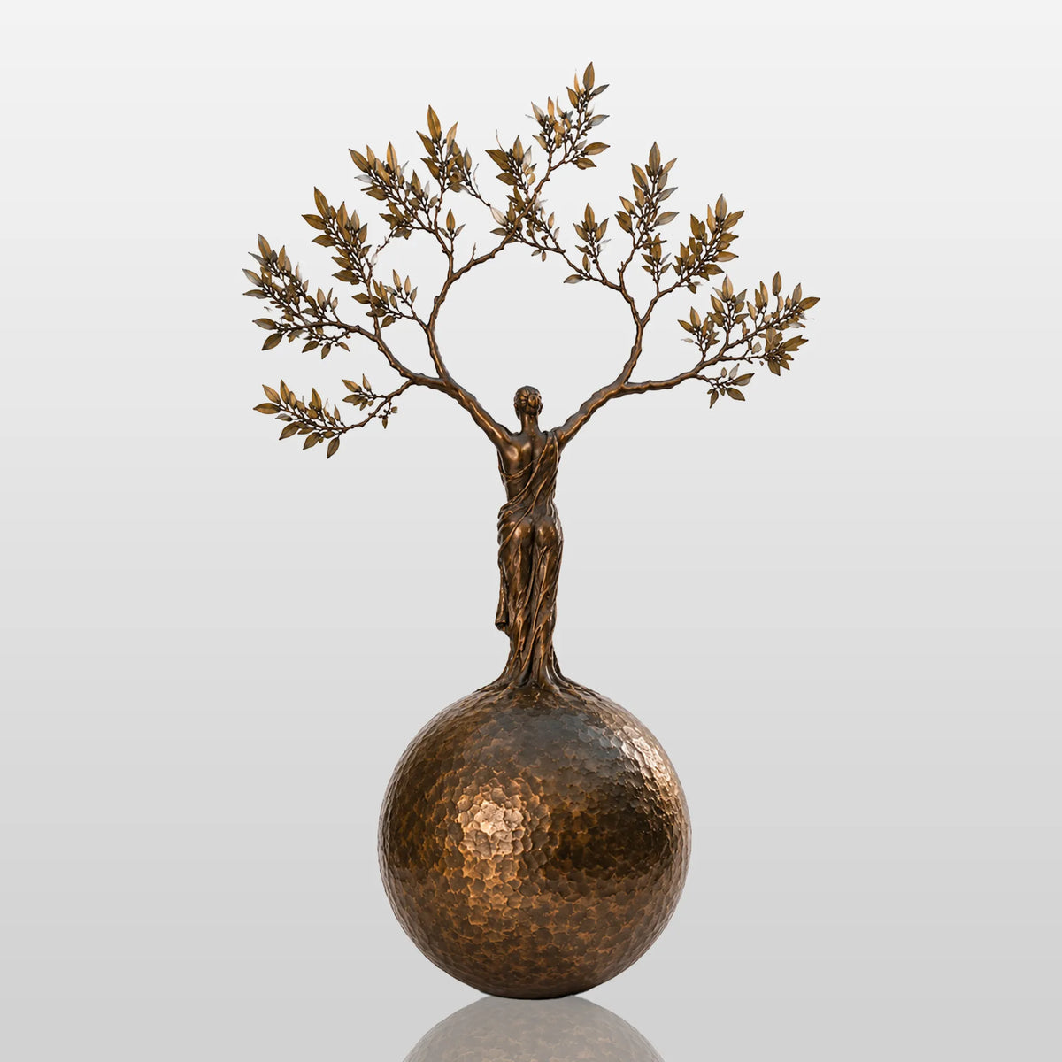 PREMIER Abstract Bronze Sculpture in Human Tree Sphere Design for Backyard, Public Plaza or Church Garden PSB-206