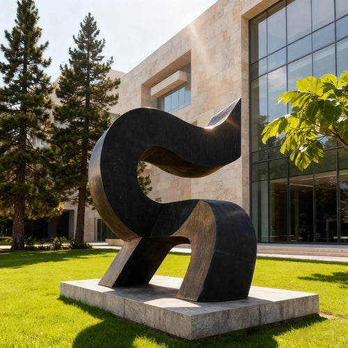 PREMIER Abstract Bronze Sculpture with Curved Design for Gardens, Plazas and Contemporary Homes PSB-127