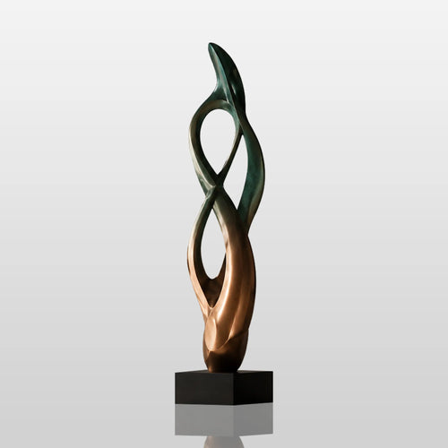 PREMIER Abstract Bronze Table Top Sculpture with a Gradient Finish for Study Desk, Bar Top or Window Sill PSB-221