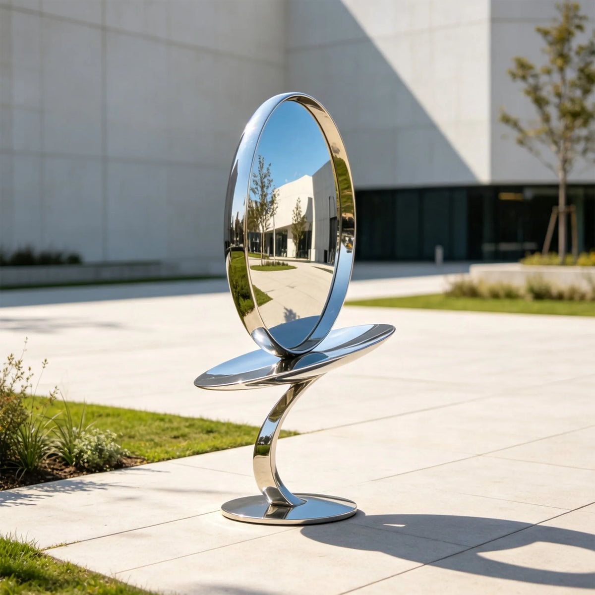 PREMIER Abstract Stainless Steel Disc Sculpture for Front Yard, Walkway or Town Plaza PSSS-321