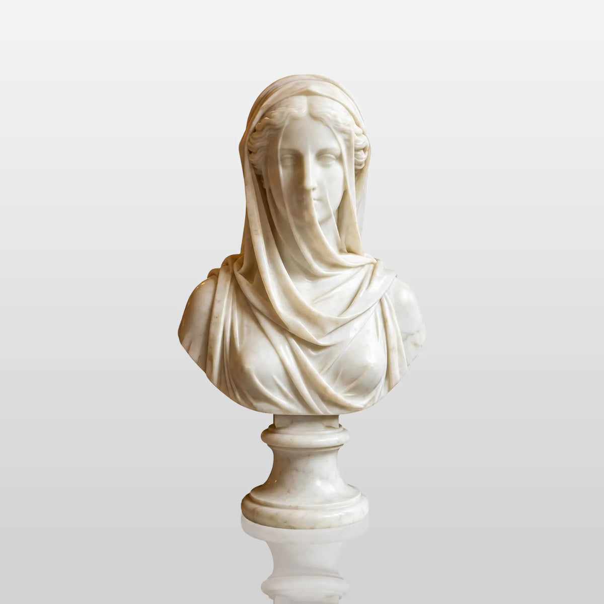 PREMIER Beautiful Bride Table Sculpture in White Marble for Study Desk, Display Shelf and Living Room Sideboard PSM-130