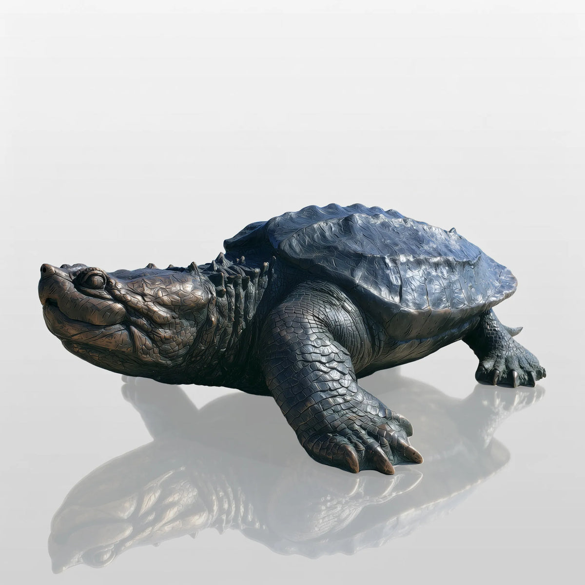PREMIER Bronze Alligator Snapping Turtle Statue for Pool Edge, Seaside Lawn and Town Open Space PSB-211