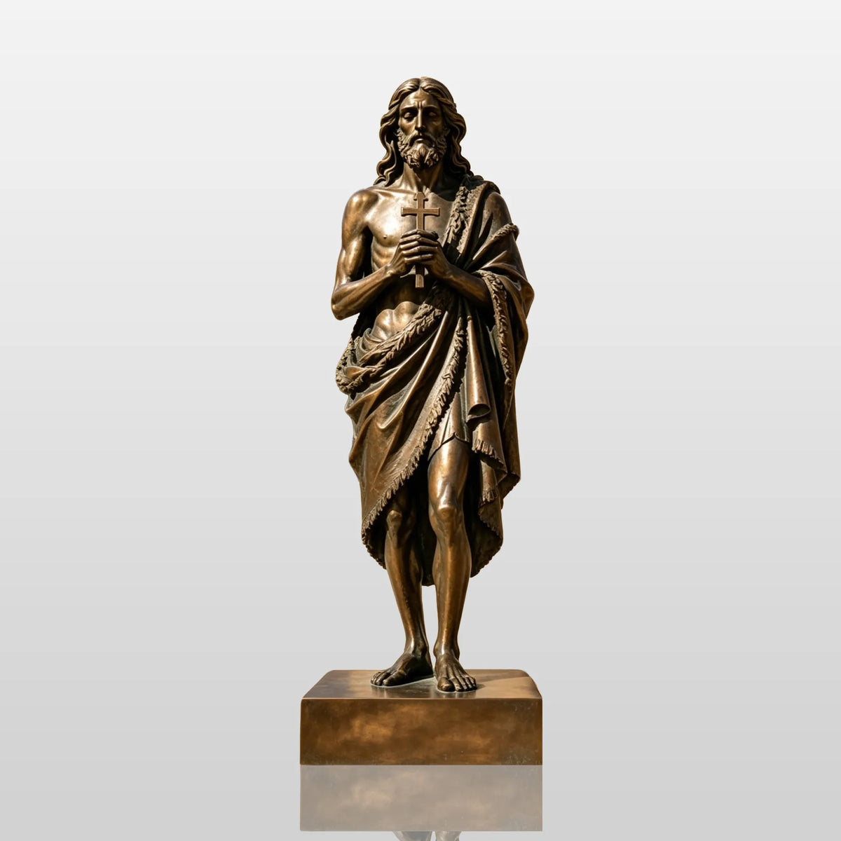 PREMIER Bronze St. John the Baptist Statue for Church Courtyard, Home Garden or Chapel Patio PSB-248