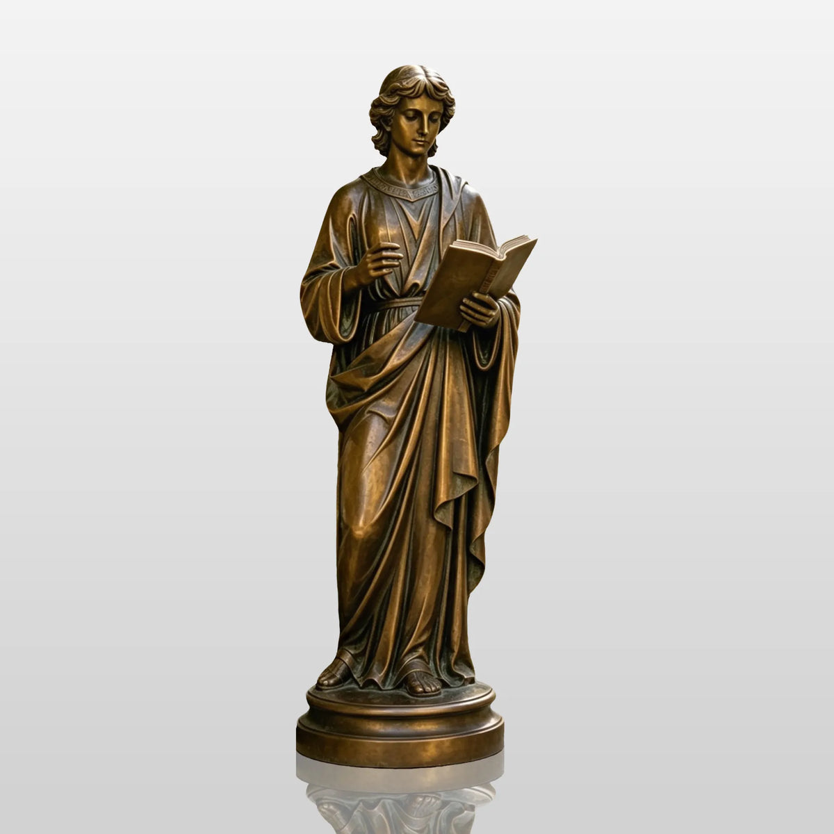 PREMIER Bronze Statue with St. John the Apostle for Chapel Garden, Church Yard or Art Gallery PSB-249