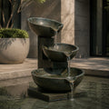 PREMIER Bronze Three Tiered Bowl Fountain for Front Yard, Garden Poolside or Hotel Garden PSB-238