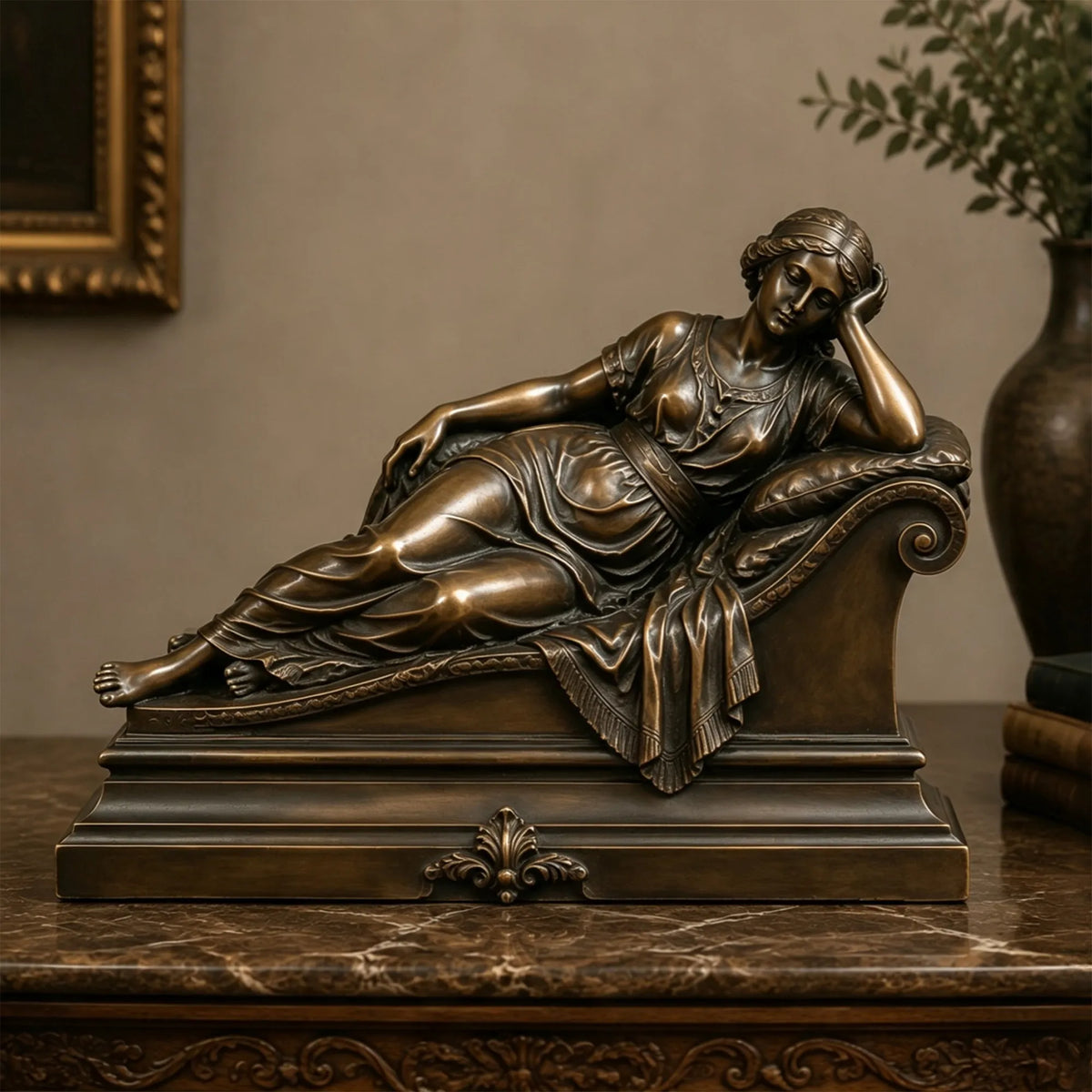 PREMIER Classic Bronze Female Table Top Sculpture for Entryway, Parlor or Hotel Lobby PSB-252