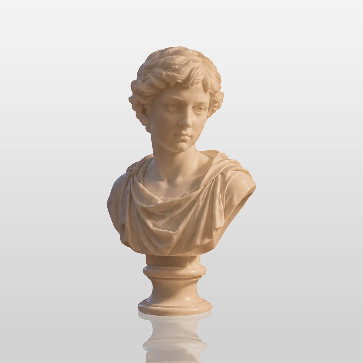 PREMIER Classic White Marble Male Bust Statue for Study Desk, Writing Desk or Office Table PSM-172