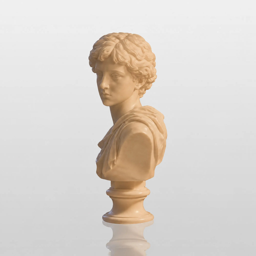 PREMIER Classic White Marble Male Bust Statue for Study Desk, Writing Desk or Office Table PSM-172