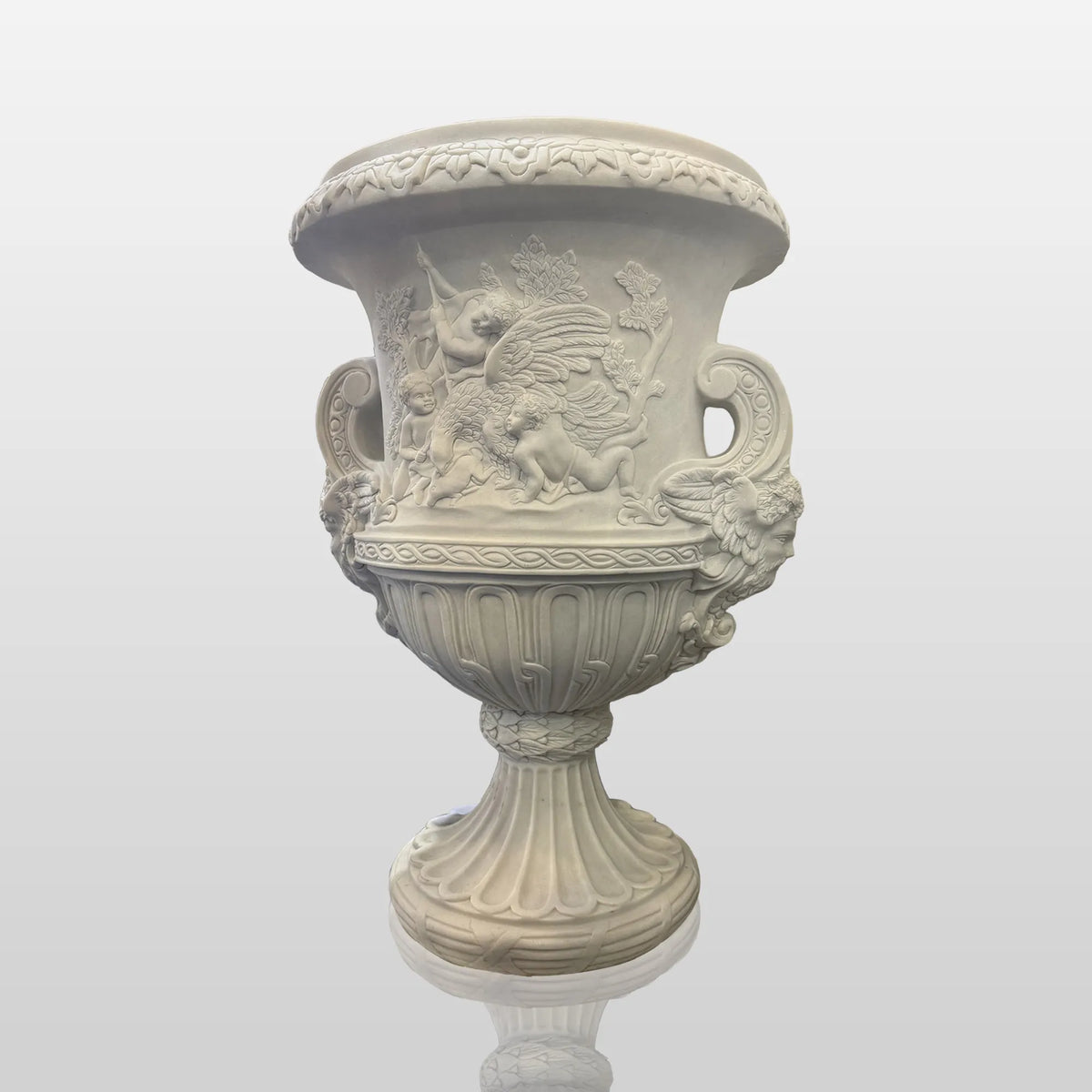 PREMIER Classical and Beautiful Marble Sculpture with Classical Flowerpot Style Suitable for Porches, Gardens or Courtyards PSM-107