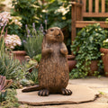 PREMIER Cute Bronze Beaver Statue for Backyard, Flower Bed, Garden Poolside or Park PSB-215