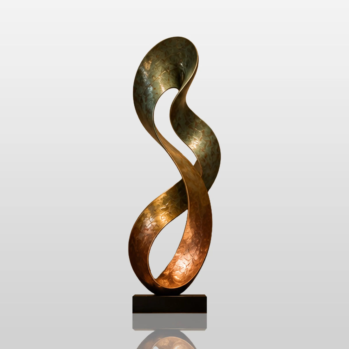 PREMIER Gradient Bronze Ribbon Sculpture for Entry Console, Living Sideboard or Office Desk PSB-202