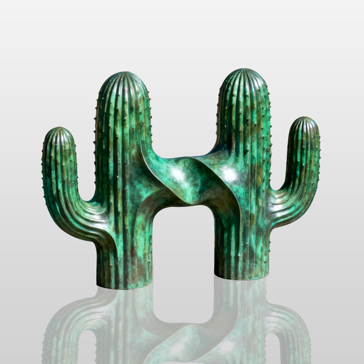 PREMIER Green Cactus Bronze Sculpture with Natural Element Style for Theme Parks, Pool Areas or Outdoor Gardens PSB-144