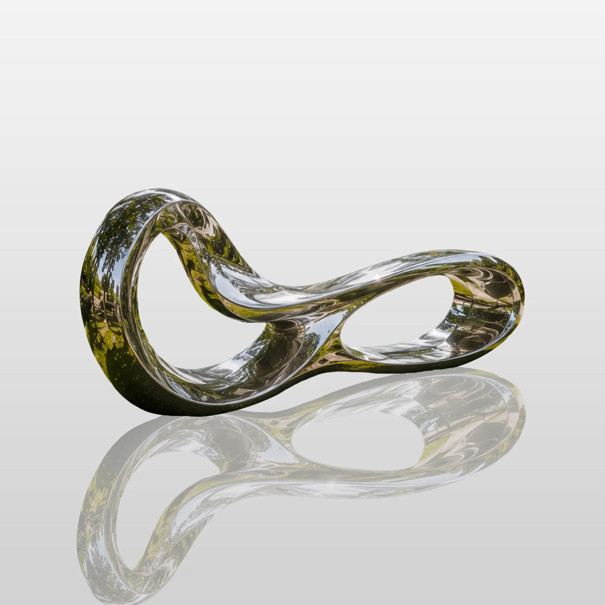PREMIER Infinity Bench Sculpture in Stainless Steel for Community Lawn or Apartment Garden PSSS-295