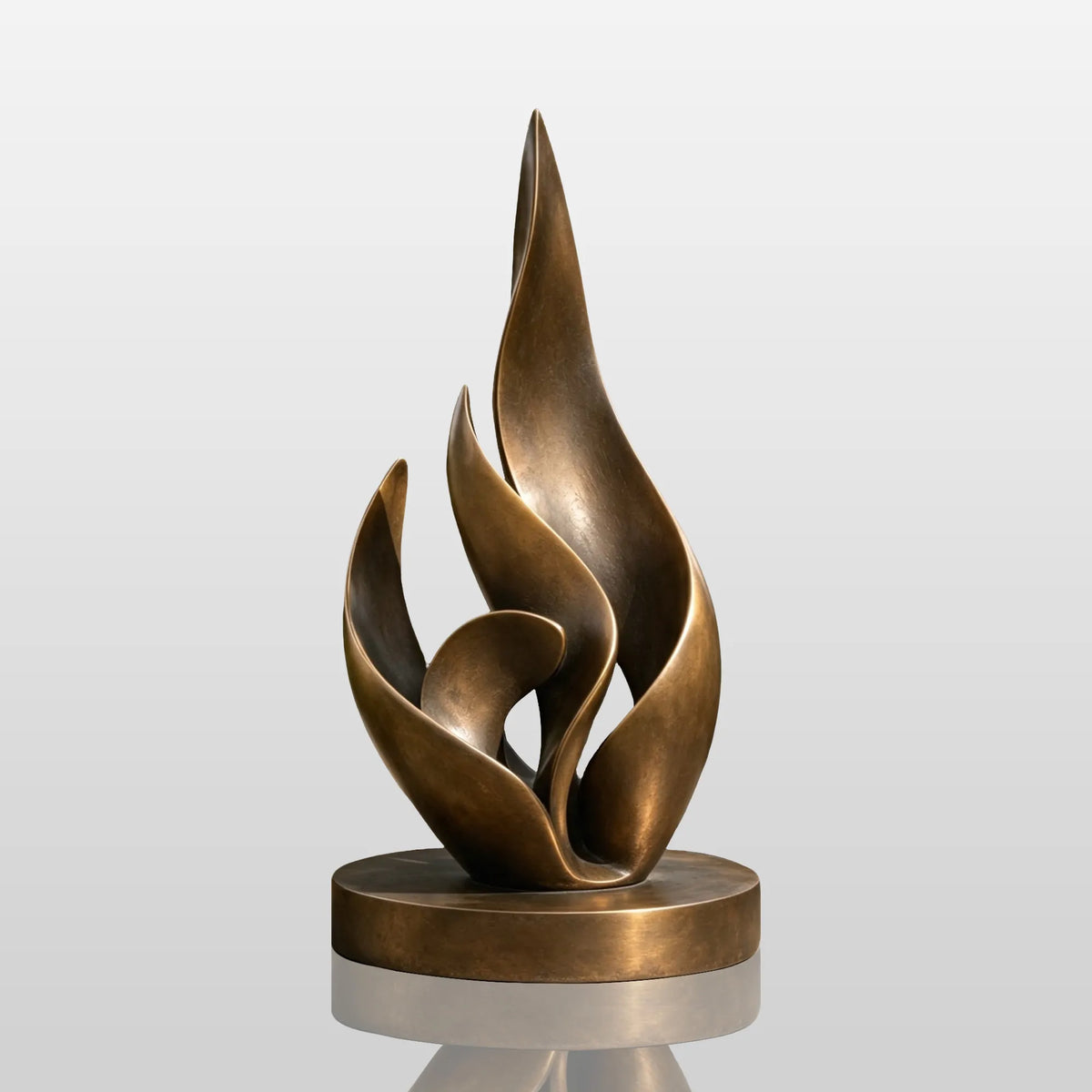 PREMIER Large Outdoor Bronze Abstract Flame Sculpture for Atrium, Botanical Garden or Villa Terrace PSB-255