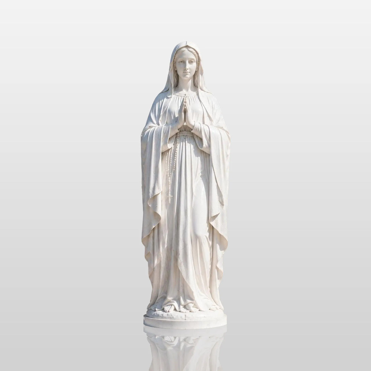 PREMIER Marble Statue with Virgin Mary Design for Churches, Memorial Gardens and Religious Spaces PSM-128