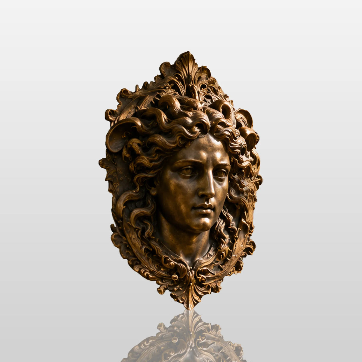 PREMIER Medusa Bronze Mask Wall Sculpture for Garden Pergola or Arbor, Patio Post and Backyard Wall PSB-201