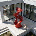 PREMIER Stainless Steel Red Sculpture with Abstract Flowing Design for Modern Outdoor Spaces PSSS-193