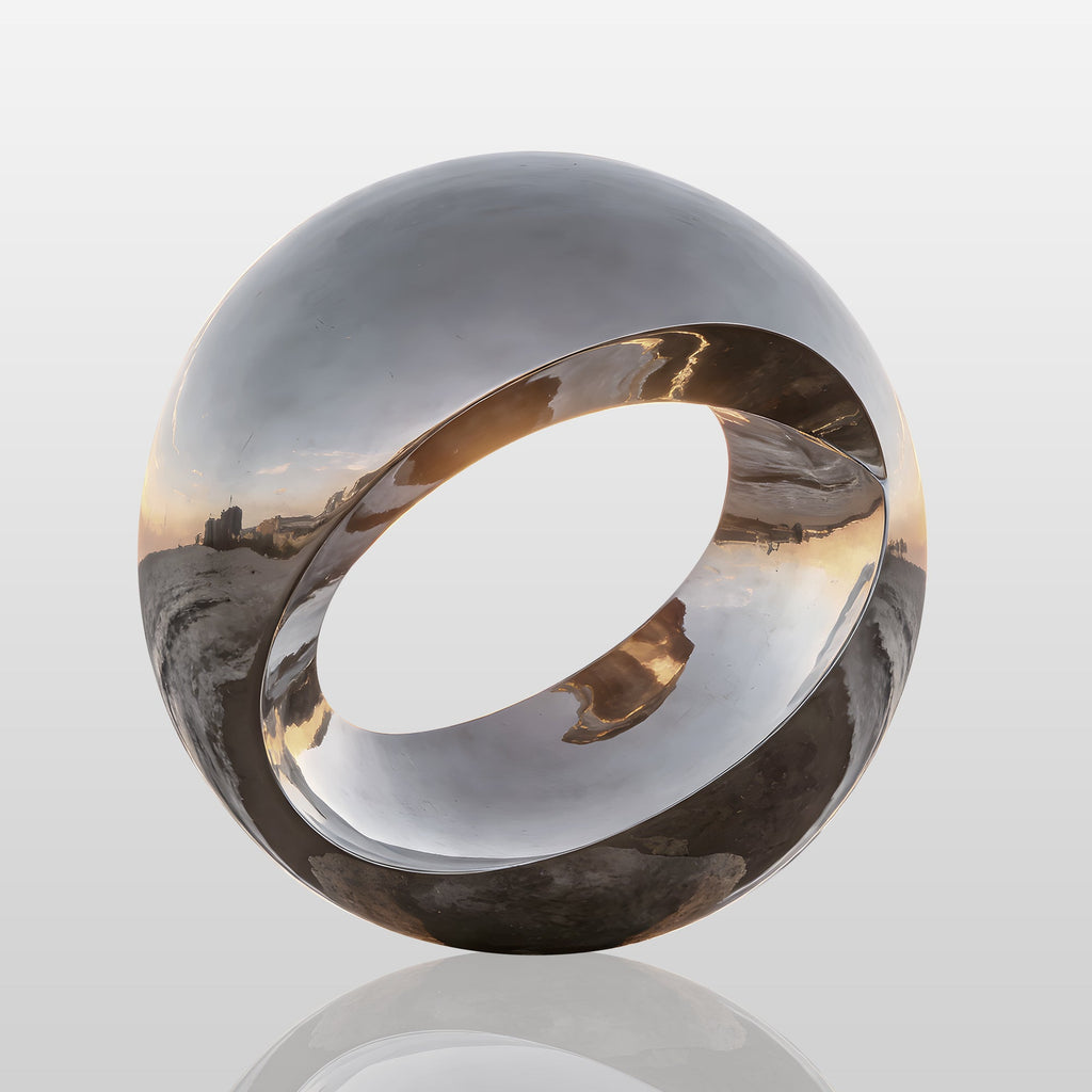 PREMIER Stainless Steel Ring Sculpture with Mirror Polished Finish for Coastal Gardens and Outdoor Spaces PSSS-191