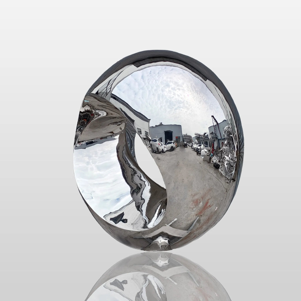 PREMIER Stainless Steel Ring Sculpture with Mirror Polished Finish for Coastal Gardens and Outdoor Spaces PSSS-191