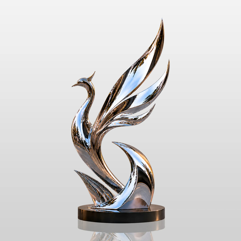 PREMIER Stainless Steel Sculpture with Phoenix Bird Design for Front Yard or Private Home Lawn PSSS-298