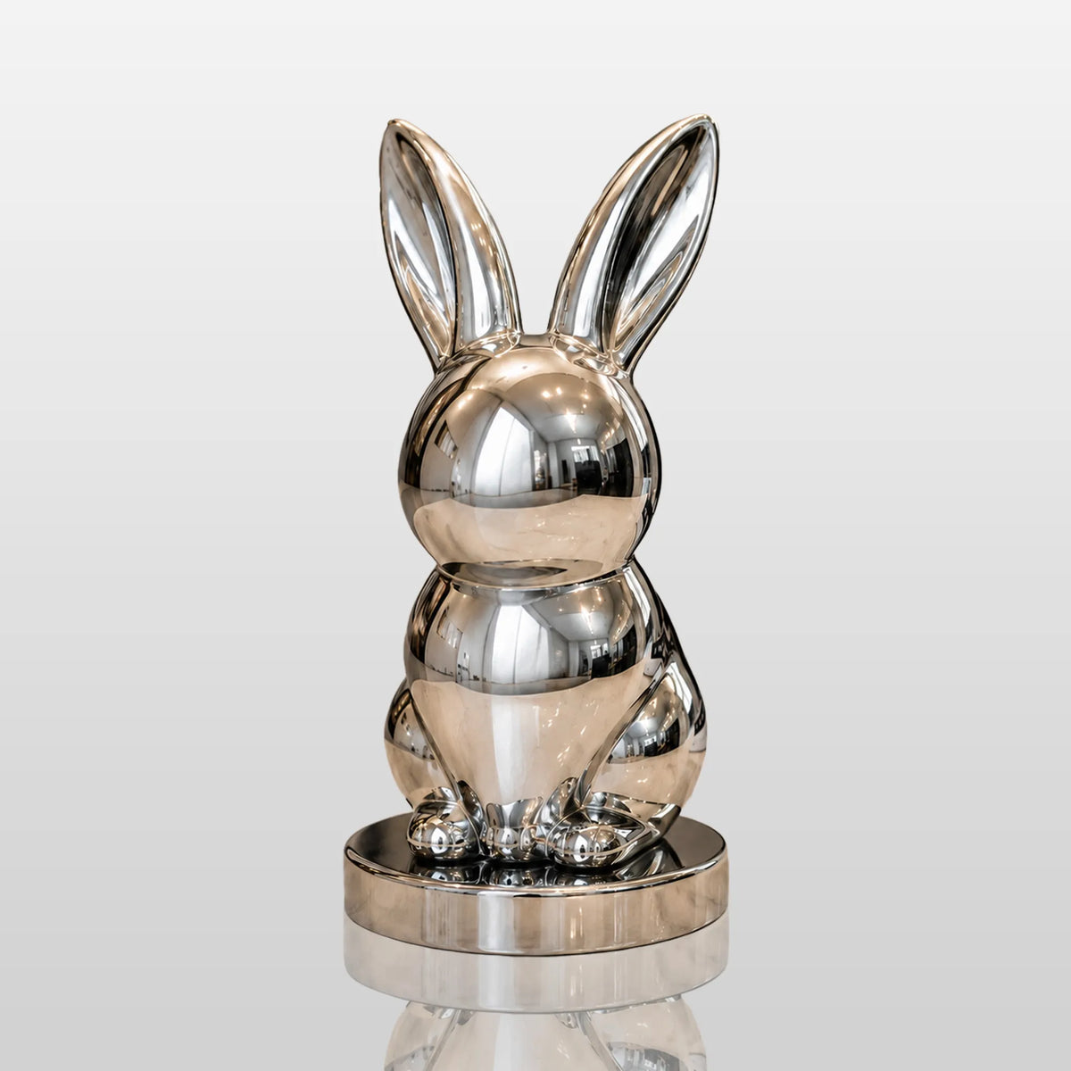 PREMIER Stainless Steel Table Top Sculpture with Cute Rabbit Design for Entry Console, Vanity or Window Sill PSSS-305